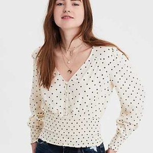 American Eagle AEO Smocked Blouse